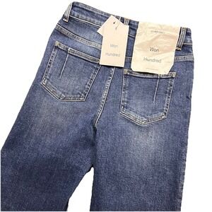 Won Hundred Lounge Blue 4 Jeans Light Wash Straight Leg Made in‎ Italy 27x32 New